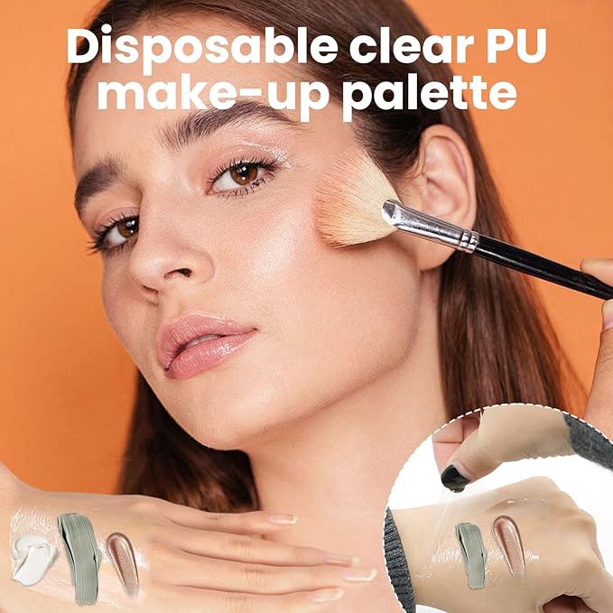 Yivioep 32.8 Feet Long Makeup Hand Palette, Single Use Adhesive Makeup Mixing Tray, Professional Artist Essential Kit Disposable Clear Waterproof Tape, Free Cutting