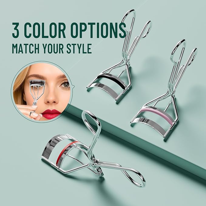 Eyelash Curler Refills with a Heart-Case, 30PCS Colorful Eyelash Curler Pads, Compatible with Universal Eye Lash Curler, Soft and Elastic to Create an Excellent Curling Effect