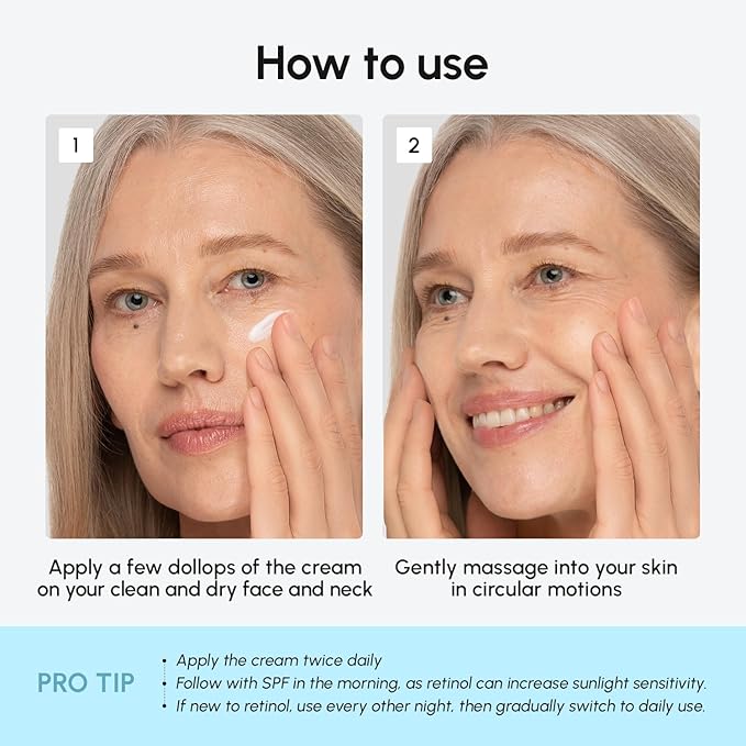 MAREE Face Moisturizer Retinol Cream for Face – Daily Wrinkle Cream for Women – Anti-Aging Face Cream – Facial Moisturizer with Collagen – Crema Hidratante Para la Cara for Skin Tightening