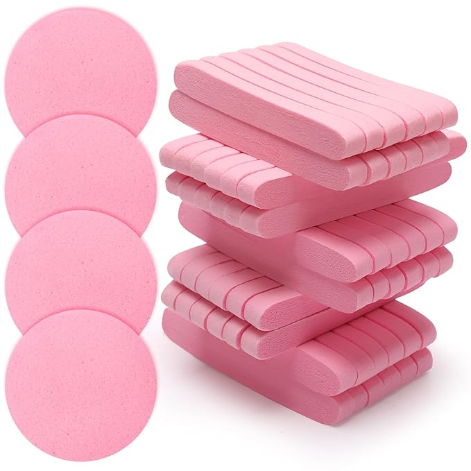 120 Pcs Facial Sponge Compressed, Luxiv Face Cleansing Sponge Estheticians Compressed Makeup Facial Sponge Round Wash Face Sponges for Women Compress Exfoliating Removal Sponge
