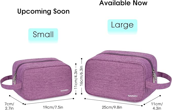 Narwey Travel Toiletry Bag for Women Traveling Dopp Kit Travel Bag for Toiletries Cosmetic Bag Makeup Bag Medicine Bag for Traveling (Dark Purple)
