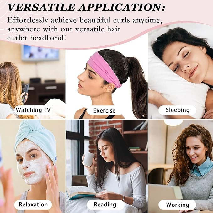 ZILAMPU Heatless Curls Overnight for Long Hair, No Heat Hair Curlers to Sleep In Overnight Curls, 70" Soft Velvet No Heat Overnight Curlers Set for Women (Pink, 9 Pcs)