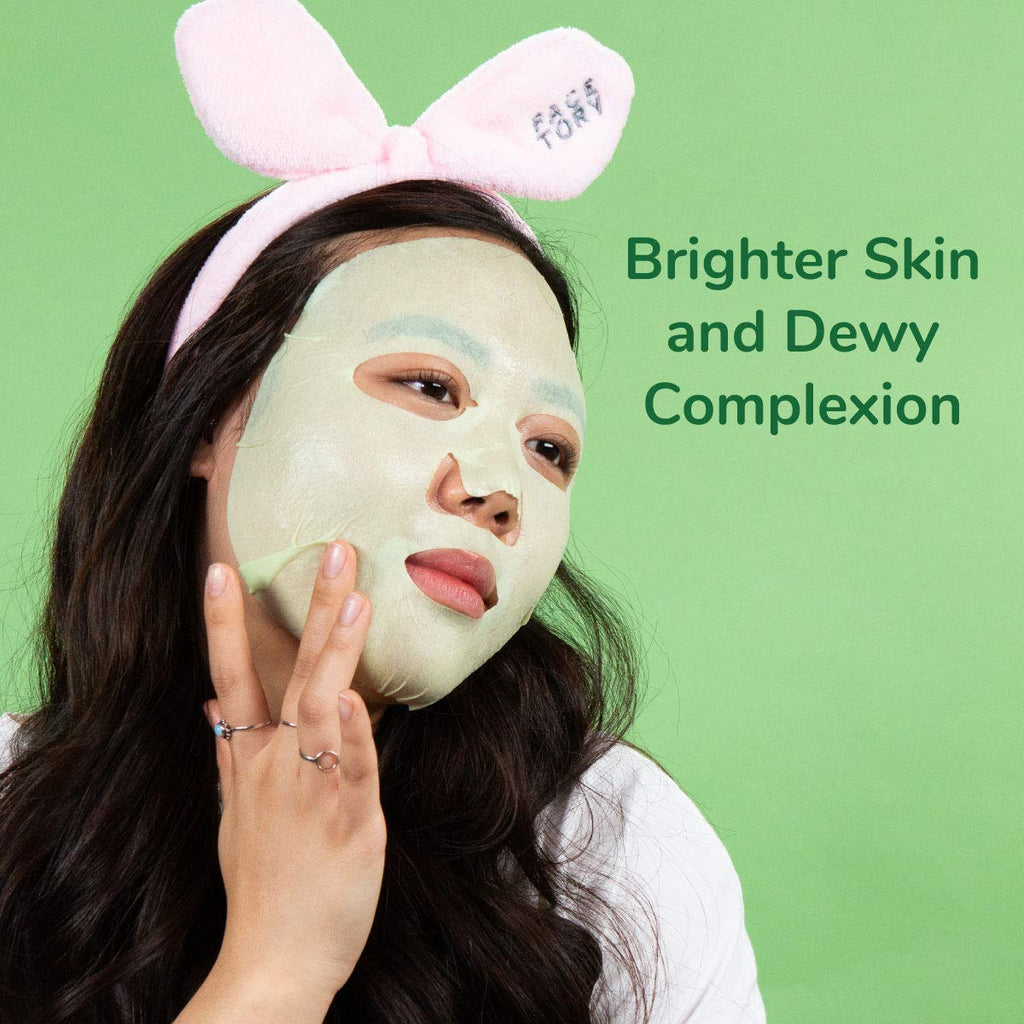 FACETORY Artemisia Refreshing Relief Korean Soothing Face Mask, 5 Pack