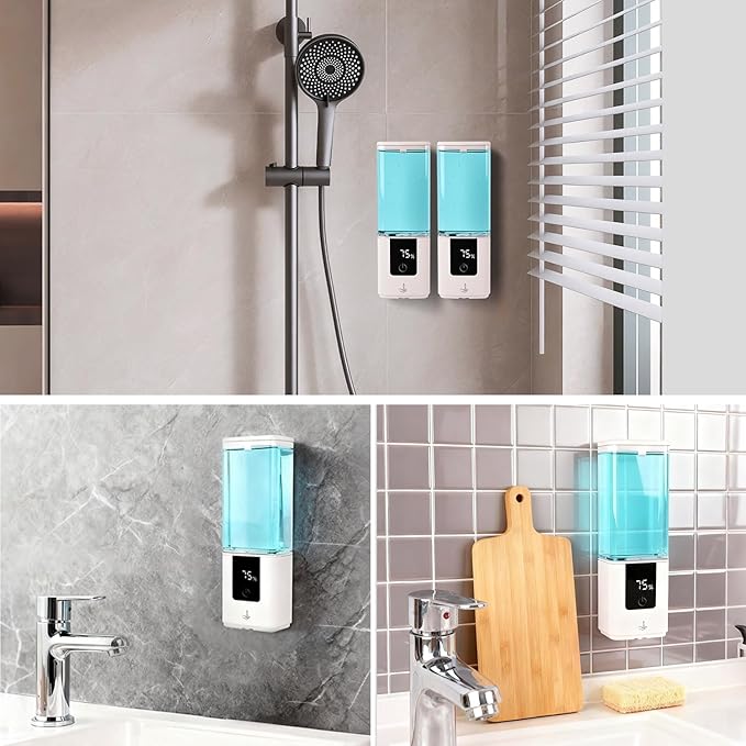 LAOPAO Automatic Soap Dispenser Wall Mount Rechargeable Liquid Soap Pump for Kitchen, Touchless Soap Dispenser for Dish/Hand/Shower Soap, Home & Commercial, 540ml, White