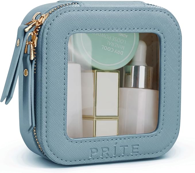 Prite Clear Makeup Bag Small Travel Cosmetic Case Toiletry Bag for Women