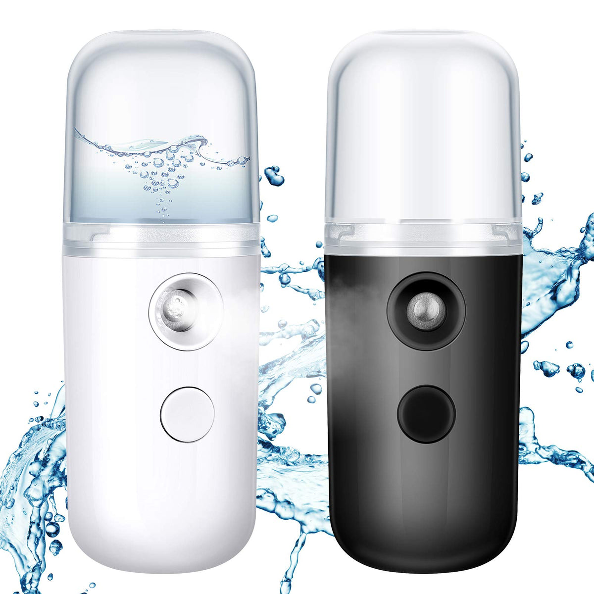 Honoson 2 Pack Nano Facial Mister Portable Sprayer(Black and Blue)