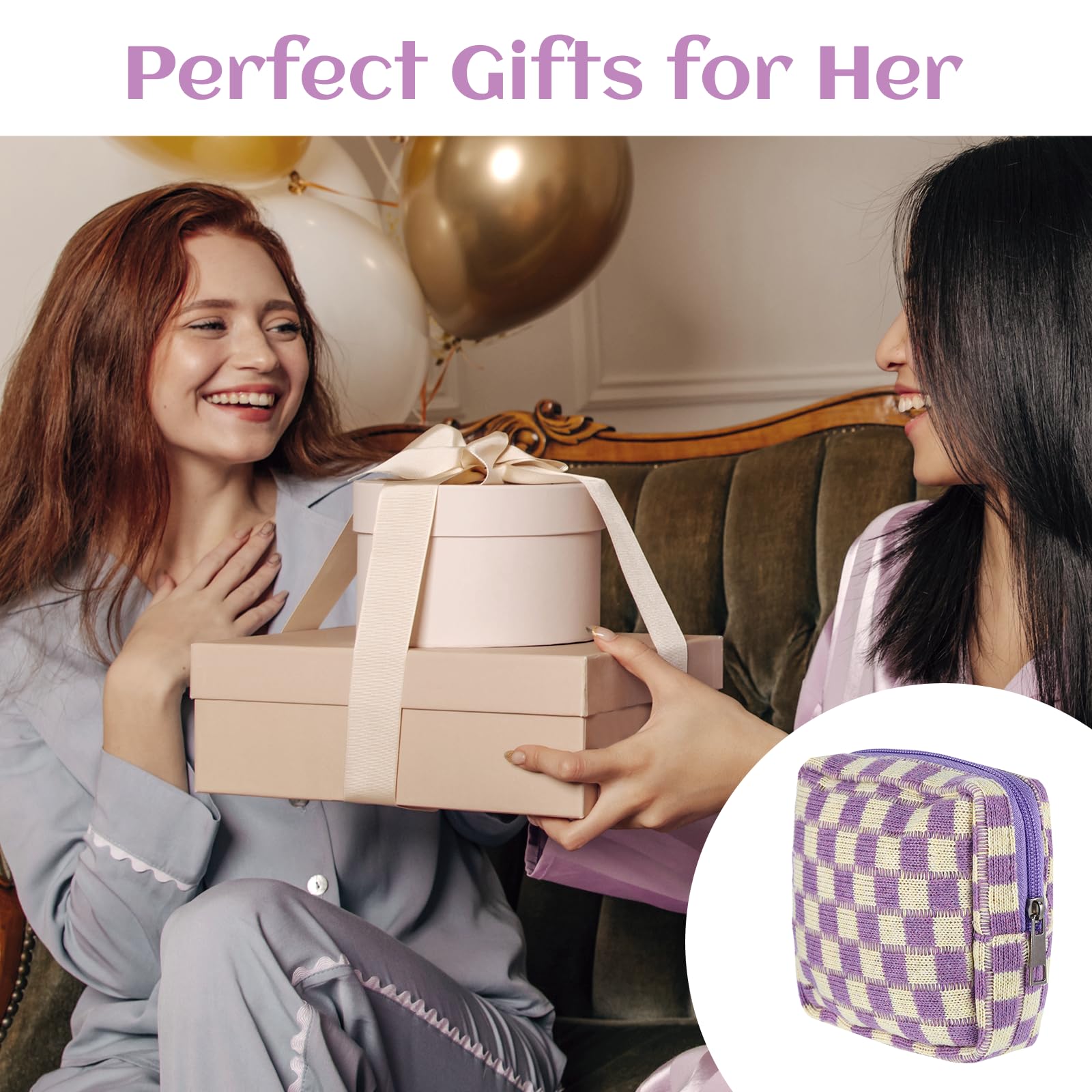 4Pcs Sanitary Napkin Storage Bag, Portable Period Bag for Teen Girls Woman, Pad Pouch Tampon for Purse, Reusable Zipper Period Pouches for Teen School Office Travel Feminine Care Organizer, Plaid