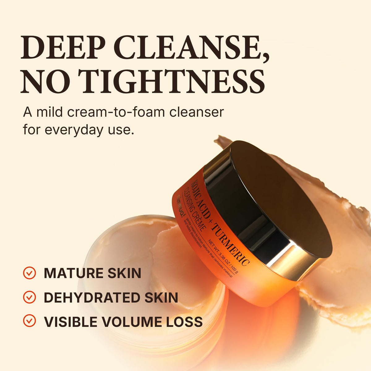 mimmua! Kojic Acid Turmeric Cleansing Cream | Balm to Oil Face Cleanser