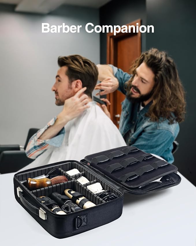 Luxtude Large Barber Case, Barber Bags for Clippers and Supplies, Travel Hair Clipper and Trimmer Case, Barbers Accessories for Wahl 5Star/Hatteker/Oneisal/Andis Grooming Kits
