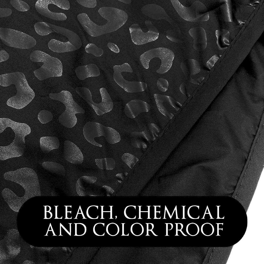 Betty Dain Black Jaguar Bleach-proof All Purpose Styling Cape, Material Defends Against Bleach Stains, Color Proof, Chemical Proof, Waterproof, Lightweight Embossed Nylon, Black
