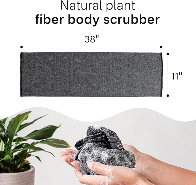 Yiclick 3 PCS Exfoliating Washcloth Towels - Exfoliating Body Scrubber Exfoliator, Back Scrubber for Shower Bath Use, Japanese & Korean Scrub Wash Cloths, Loofah Lufa Sponge Washer for Women Men