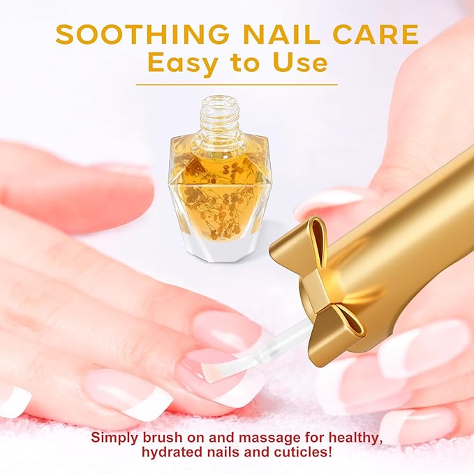Cuticle Oil, Cuticle Nail Oil Infused with Real Flowers, Brownie 12ml