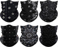 Neck Gaiter Mask, Sun Mask, Rave Bandana Face Mask, Seamless Face Scarf, Headband for Men Women (A-Black Series 2)