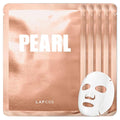 LAPCOS K Beauty Pearl Sheet Mask - Revitalizing & Refining Face Masks with Rice Ferment - Refines Uneven Texture & Dark Spots - Breathable Eucalyptus-derived Tencel Sheet Korean Skin Care (Pack of 5)