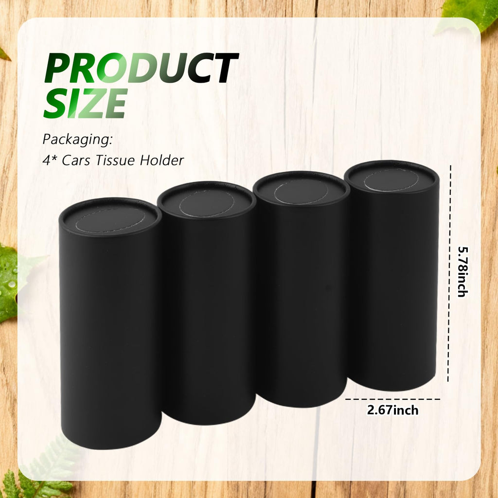 VKQTS 4PCS Car Tissue Holder,Pull-Out Cylinder with 30-Count Tissue