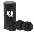 100-Count Facial Sponges Compressed Natural Cellulose Sponge Round Shape Face Sponge for Face Cleansing Exfoliating and Makeup Removal, Black
