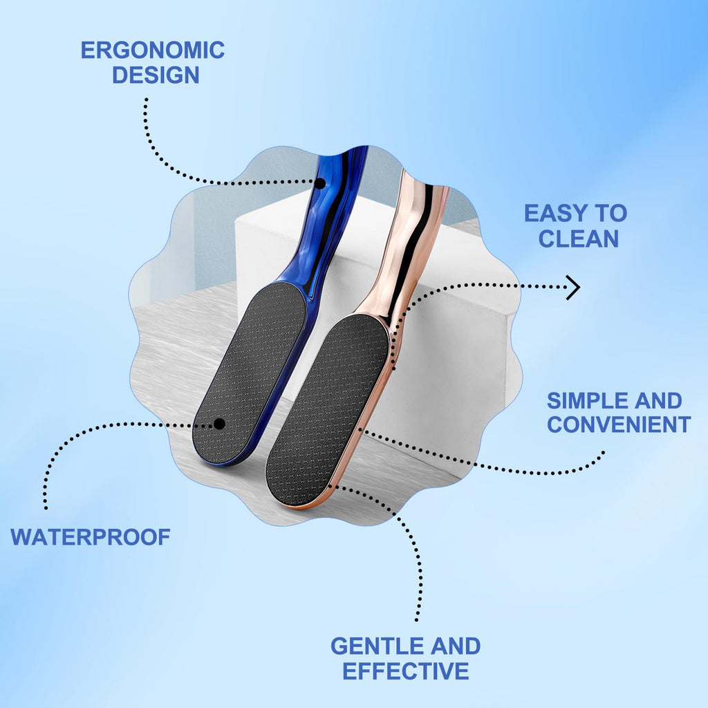 Veinsgrain Foot File, Nano Glass Foot File, Hard Skin Remover Nano-Glass Foot File, Veins Grain Foot File, Professional Foot Care Tools, Pedicure Tool for Smooth Feet (Blue)