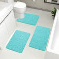 YIHOUSE Bathroom Rugs Mat Set, Memory Foam Bath Mat 3 Piece Teal