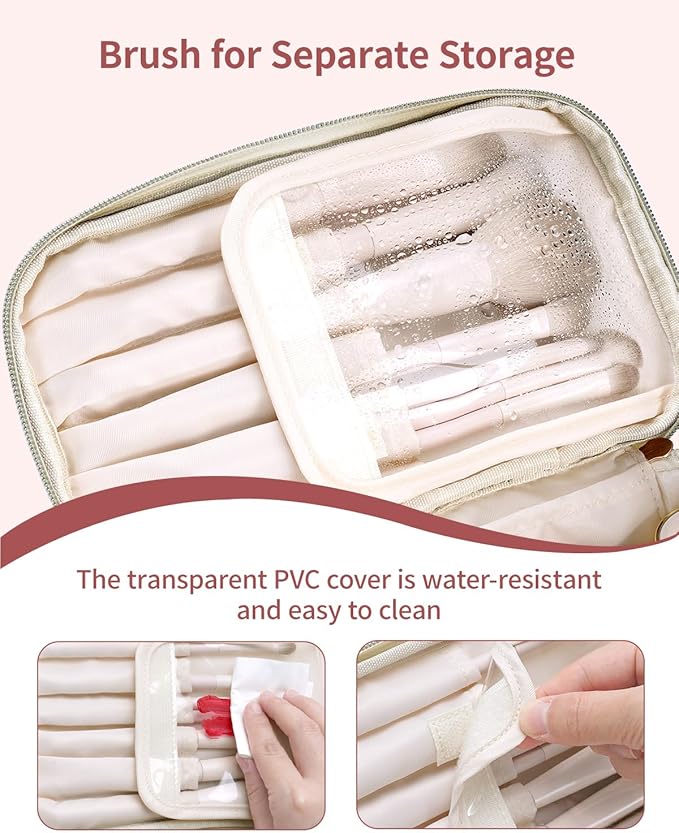 Wandering Nature Makeup Bag, Women Travel Make Up Vanity Case with Handle