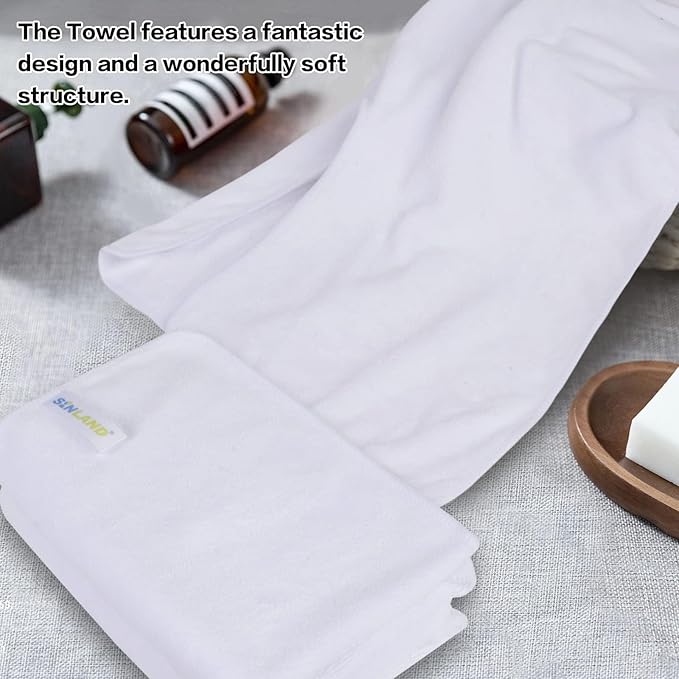 SINLAND Microfiber Esthetician Towels for Facials Mask Removing Face Wrap Soft Facial Cloth with Split Design Spa Towels for Facial Steam Massage and Cleansing 20x15.7inch