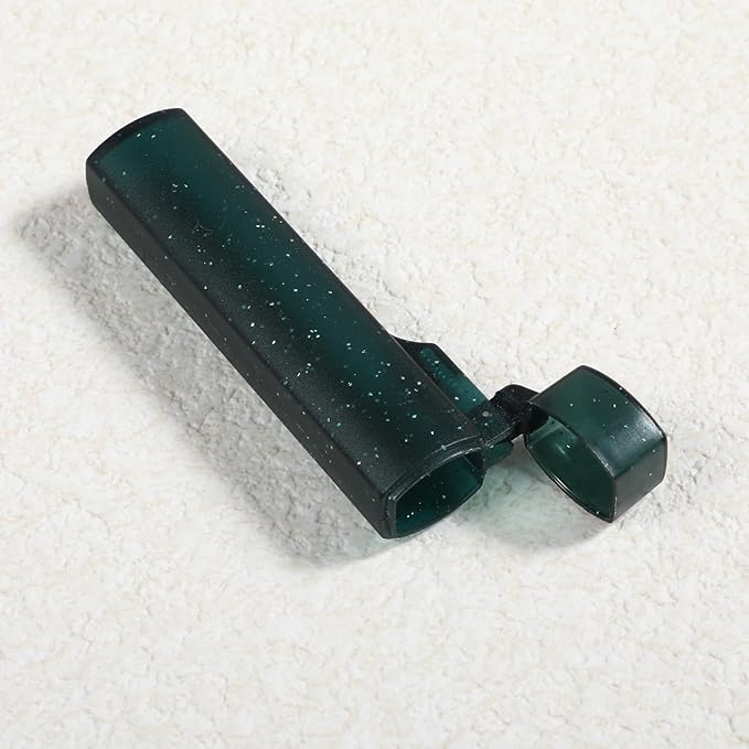 Ymapinc 5Pcs Toothpick Holder for Traveling, Snowflake Dark Green Mini Dispenser Pocket Safety Case, Toothpick Container Portable for Outdoor Travel, Camping, Storing Cotton Swabs Pin