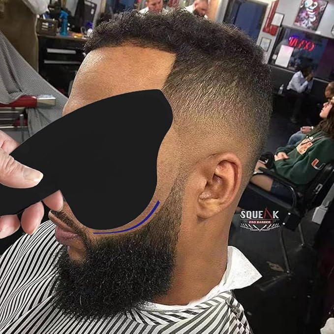 SONGJIE Multi-Use Hairline Fill In Design Barber Hairline Card Suitable for Different Types of Design Barber Design Barber Styling Templates Beard Enhancement Design Card