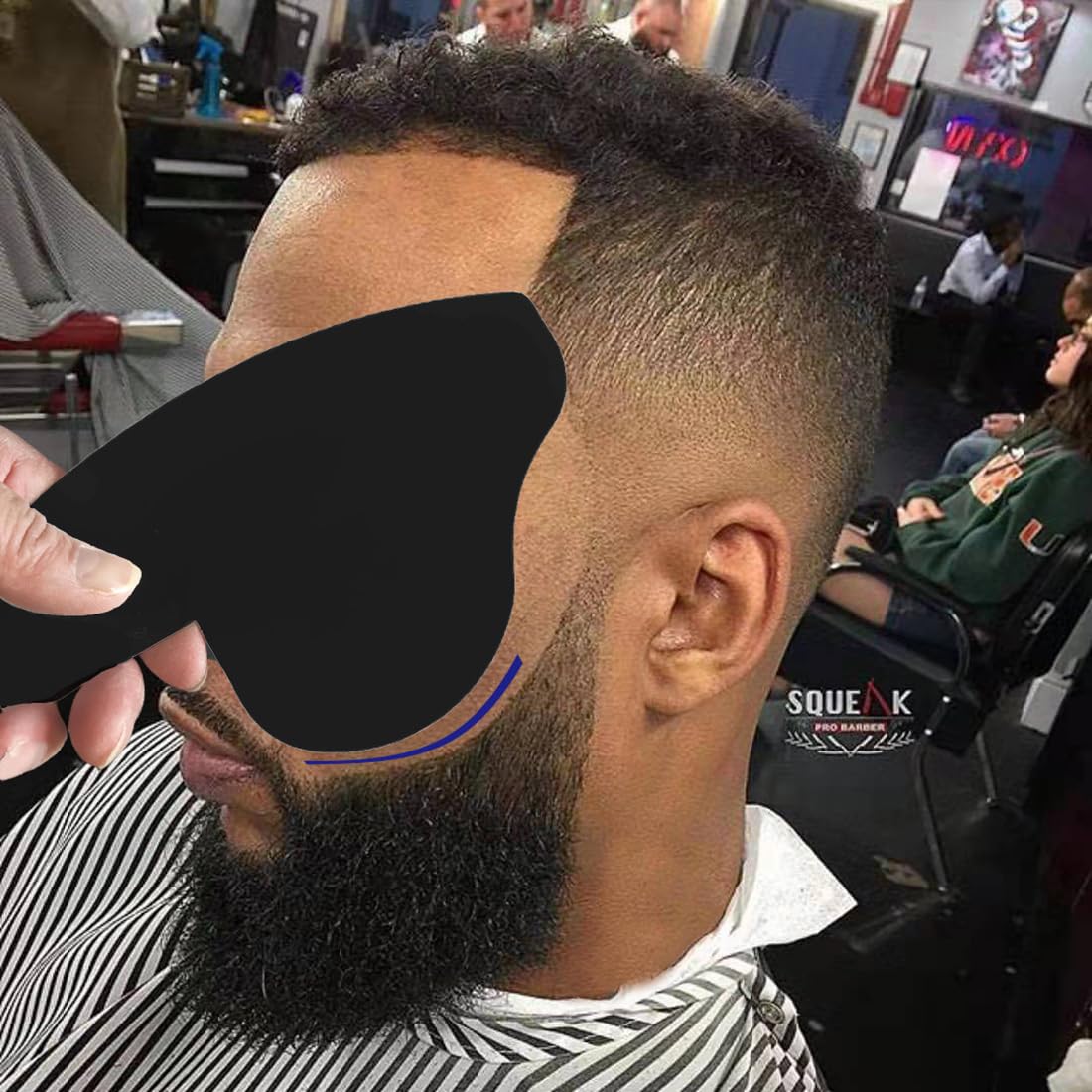 SONGJIE Multi-Use Hairline Fill In Design Barber Hairline Card Suitable for Different Types of Design Barber Design Barber Styling Templates Beard Enhancement Design Card