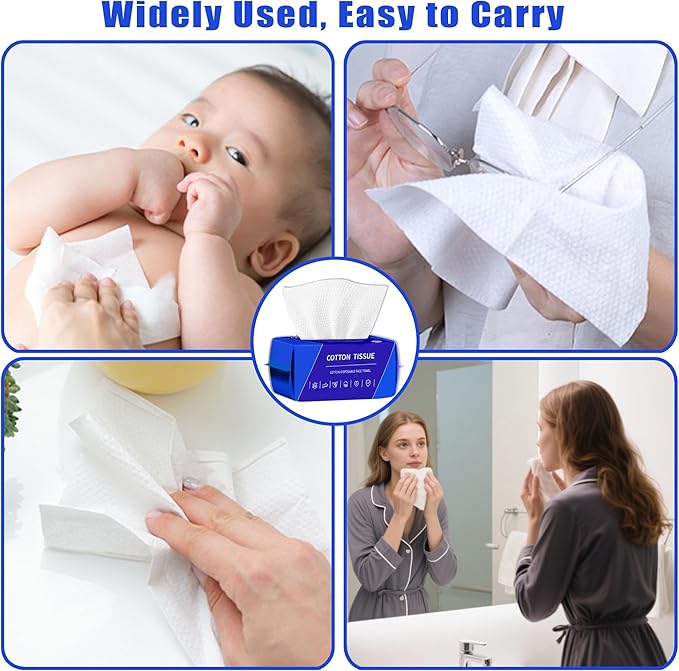 ZVNNZOM 100 Count Face Towels Disposable (4 Pack)