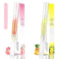 Foncomy 2PCS Cuticle Oil Pen for Nails,Nail Oil Pen for Nail Care,Cuticle Oil for Nails with Nail File,Nail Oil Cuticle Prevent Dry Cracking and Hangnails,Deep Nourishment(Pineapple & Peach Flavor)