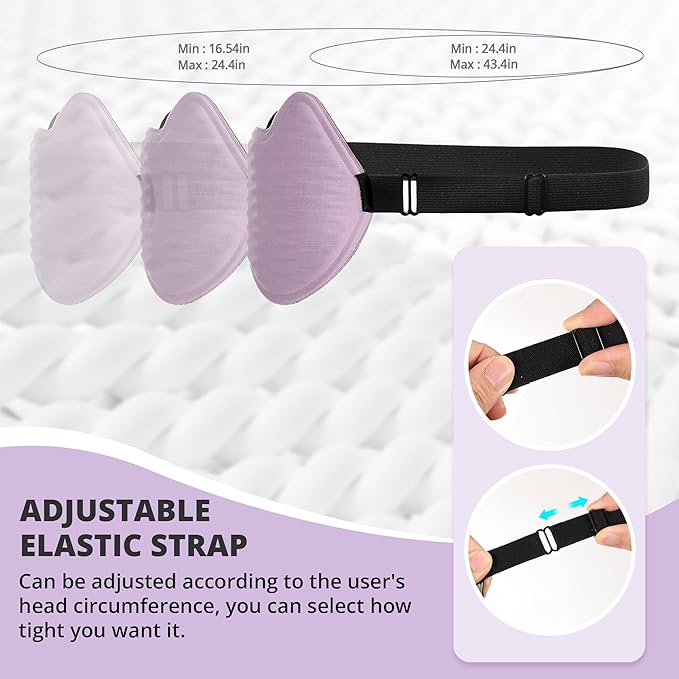 Kids Sleep Mask for Sleeping – Soft 3D Contoured Eye Mask for Kids, Comfortable No-Pressure Eye Cover with Memory Foam for Travel, Naps & Airplane, Boys & Girls (Purple)