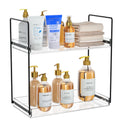 NPPLUS 2 Tier Bathroom Counter Organizer Gold Acrylic Tray Vanity