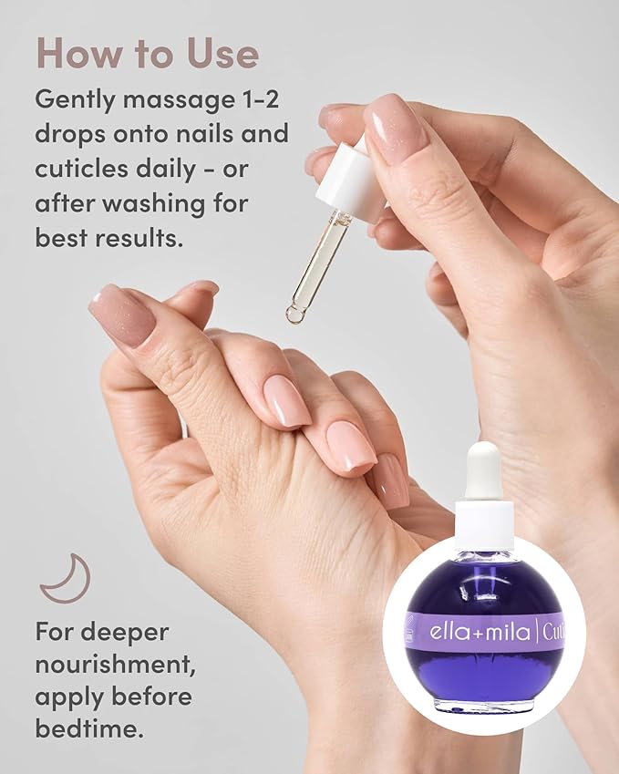 ella+mila Cuticle Oil for Nails - Lavender & Chamomile, Vegan, 2.3 fl oz