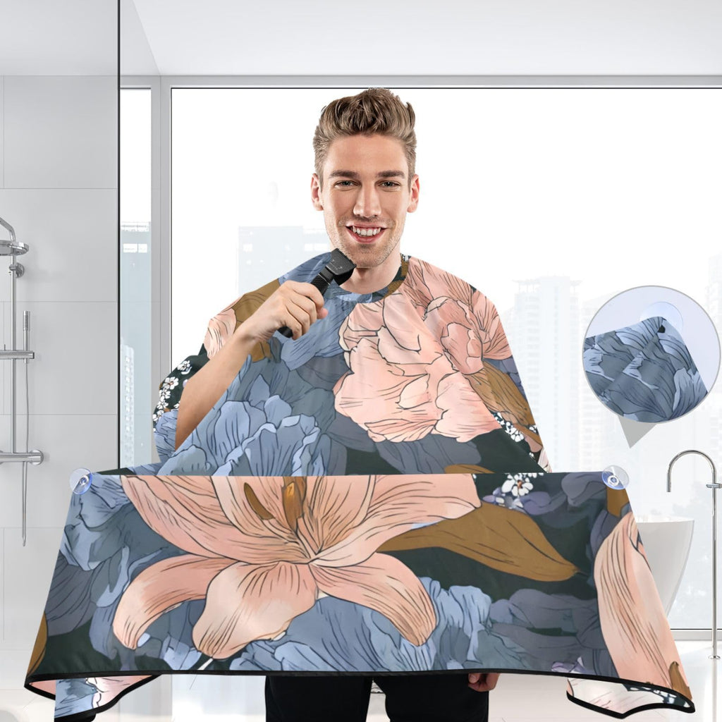 ALAZA Colorful Flowers Barber Cape for Men Women, Waterproof Haircut Apron Beard Shaving Bib Hair Cutting Cloth 55 x 65 Inch