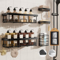 Veken Shower Caddy 5-Pack, Bathroom Organizers and Storage Shelves, Black