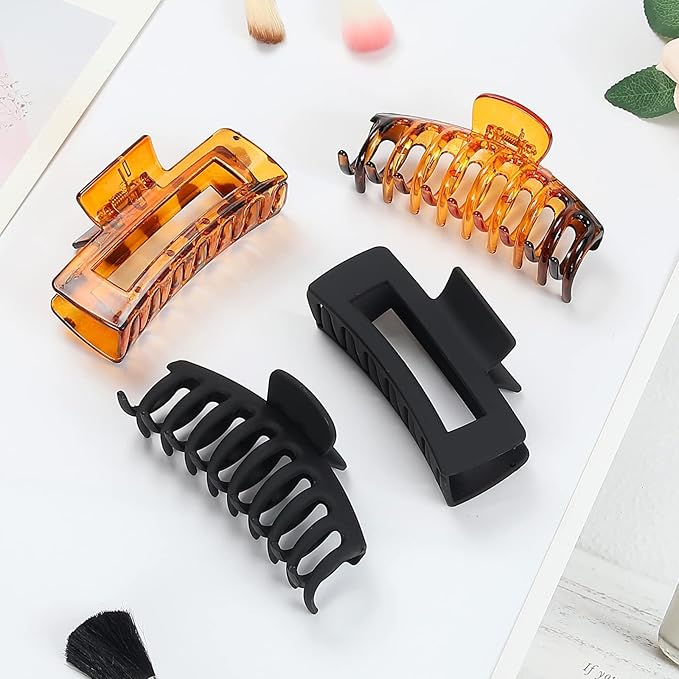 laxizar 8 Pack Claw Clips Rectangular Hair Clips for Women Girls Large Bandana Clips Strong Hold Hair Jaw Clips