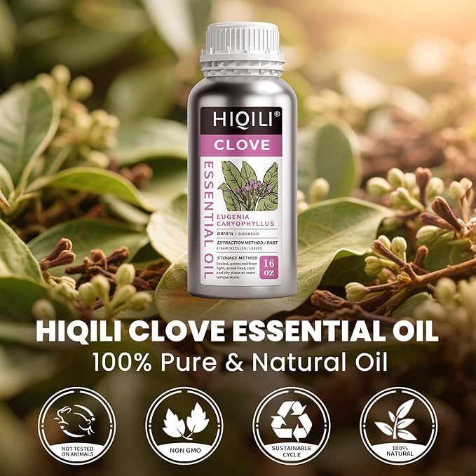 HIQILI Clove Essential Oil for Diffusers for Home, DIY, Large Capacity