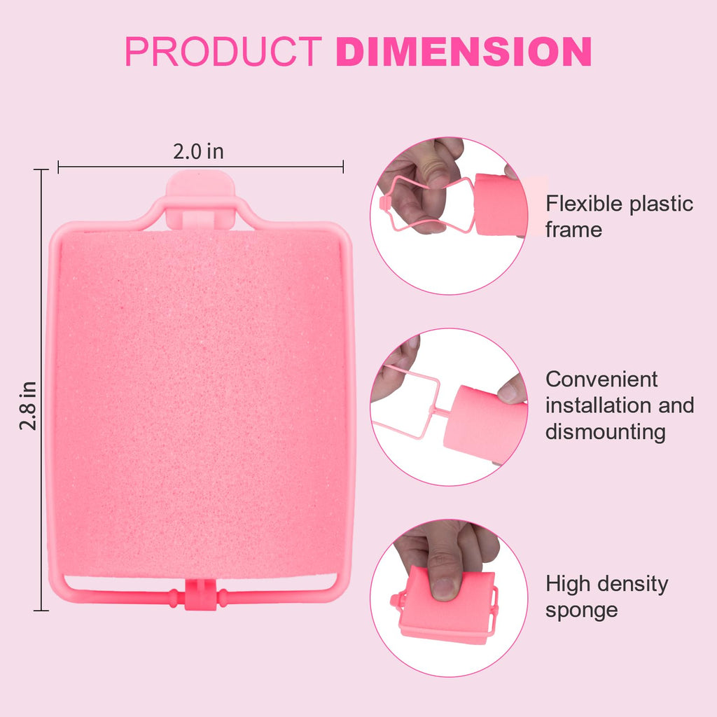 Amzpus 24 Pieces Foam Sponge Hair Rollers - Soft Sleeping Hair Curlers for Hair Styling (2inch, Pink)