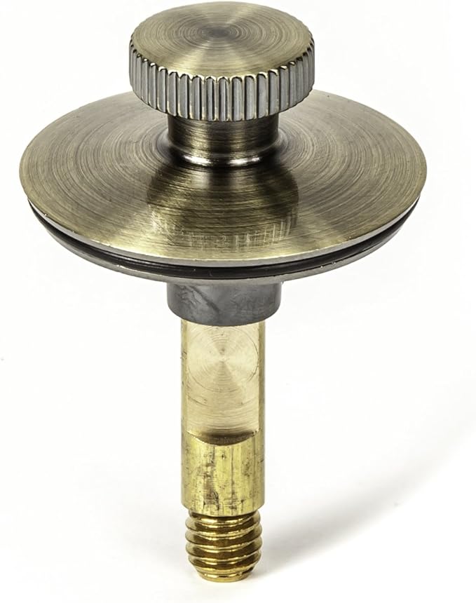 Universal Lift n Turn, (Twist Close) Bath Tub/Bathtub Drain Stopper Includes 3/8" and 5/16" Fittings Antique Brass