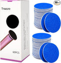 Trazzo 80/120/180 Grit Replacement Sanding Discs for Electric Foot File - Color-Coded Refill Sandpaper Pads for Callus Remover, Fits Most Round Foot Grinders (60PCS)