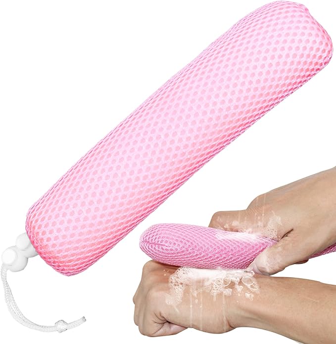 Back Bath Brush with Sponge, 15.39"Back Scrubber with Anti-Slip Long Handle