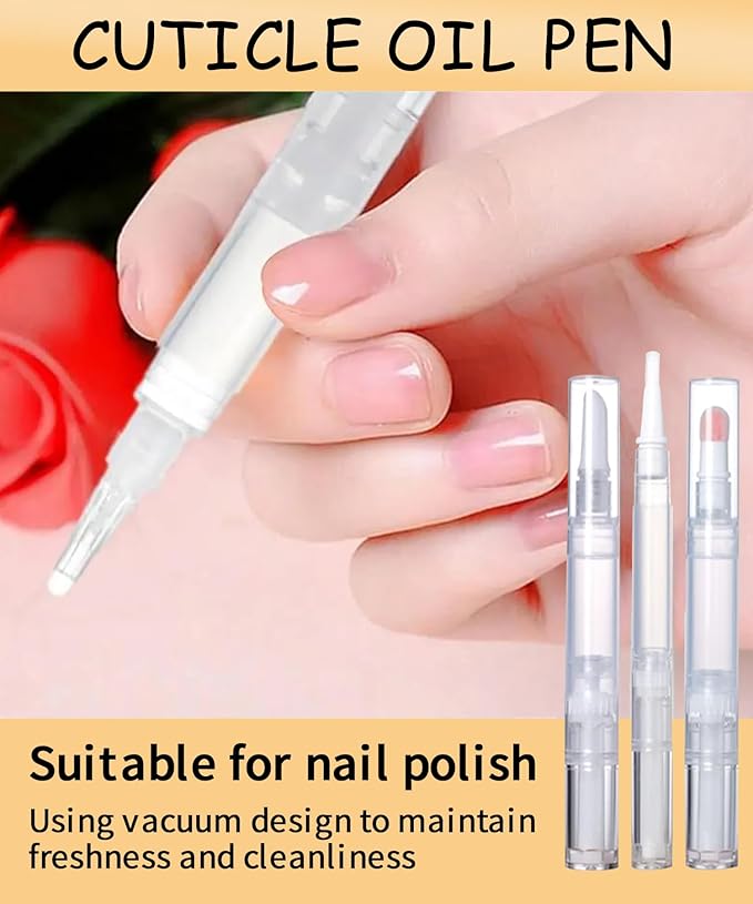 uadbau 6 Pcs 3ml Empty Cuticle Oil Pen with 4 Pcs Transfer Pipettes - Transparent Nail Oil Twist Pens with Brush Tip for Nail Oil, Eyelash Growth Liquid, Cosmetic Lip Gloss Container Applicators