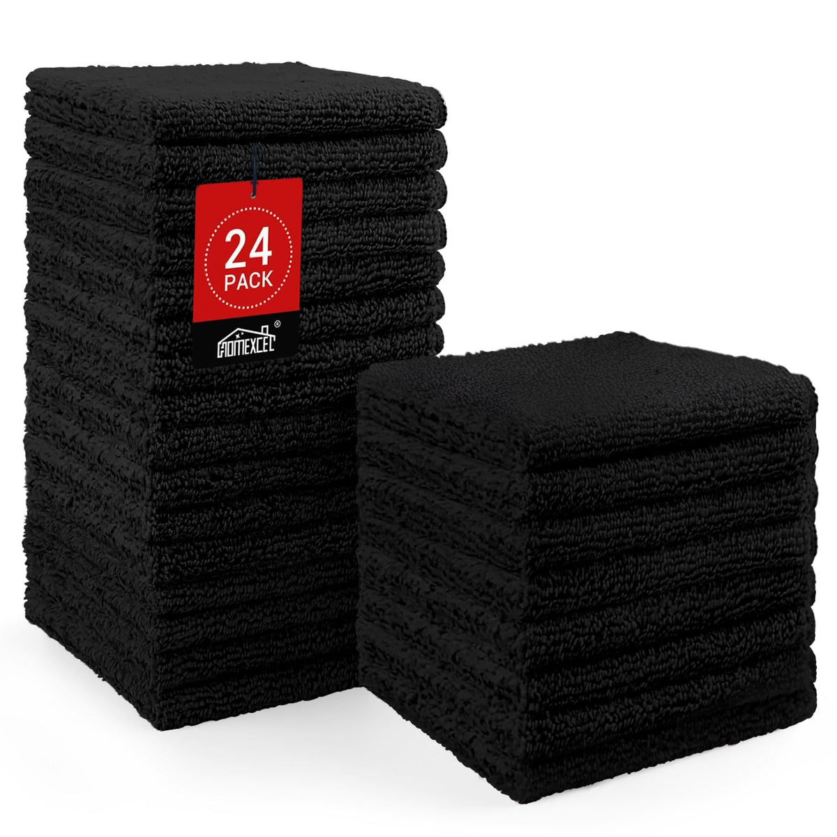 HOMEXCEL Washcloths 12PK, Ultra Soft&Highly Absorbent Face Towels, 12X12 in