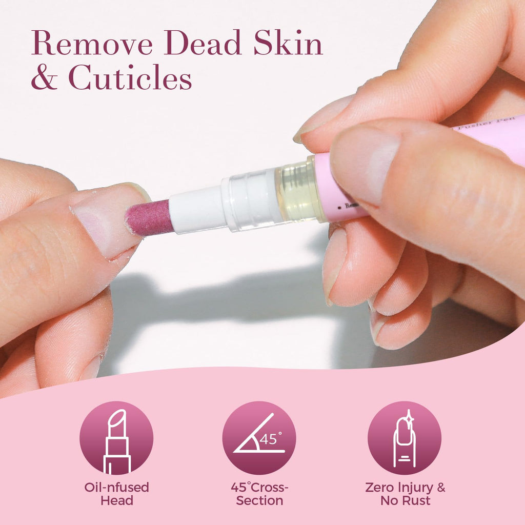 SASSYTIP Ceramic Cuticle Pusher & Oil Pen 2ml Nail Care Strengthen