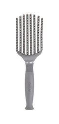 (All New) KareCo Tangle Buster Flexible Paddle Brush, Detangler & Styler for All Hair Types | Dual Nylon and Boar Bristles (9 Fingers)