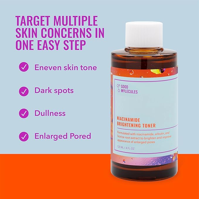 Good Molecules Niacinamide Brightening Toner Pack 2 – 120 ml / 4 fl oz Each | Facial Toner with Niacinamide & Arbutin for Even-Looking Skin