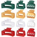 SMKSL 3 Styles Hair Clips for Women Small Medium Big Claw Clips for Thin Thick Hair 12 Pcs Hair Claw Clips Hair Clips Combination Hair Accessories for Women (Christmas)