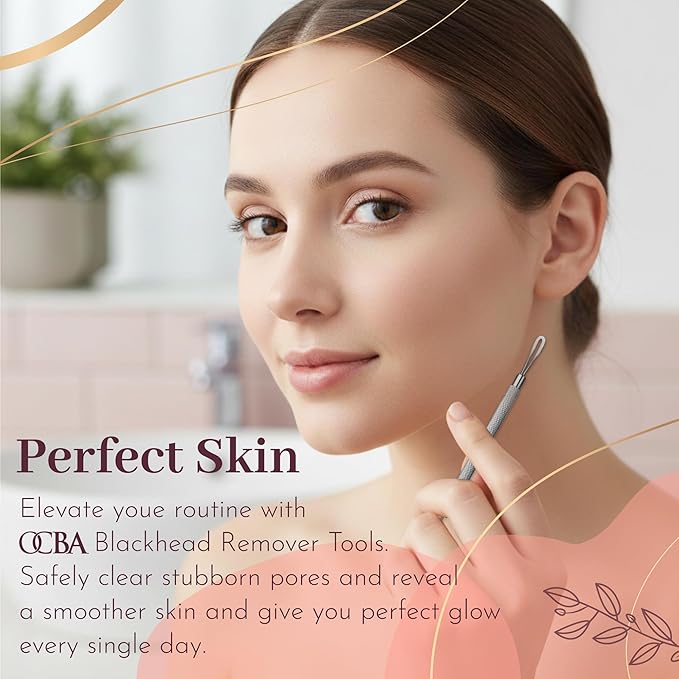 Blackhead Remover Professional Skincare Spot Treatment Blackhead Remover Tool for Blemish Comedone Whiteheads Pimple Popper with Double Sided Soft Touch and Anti-Slip Design