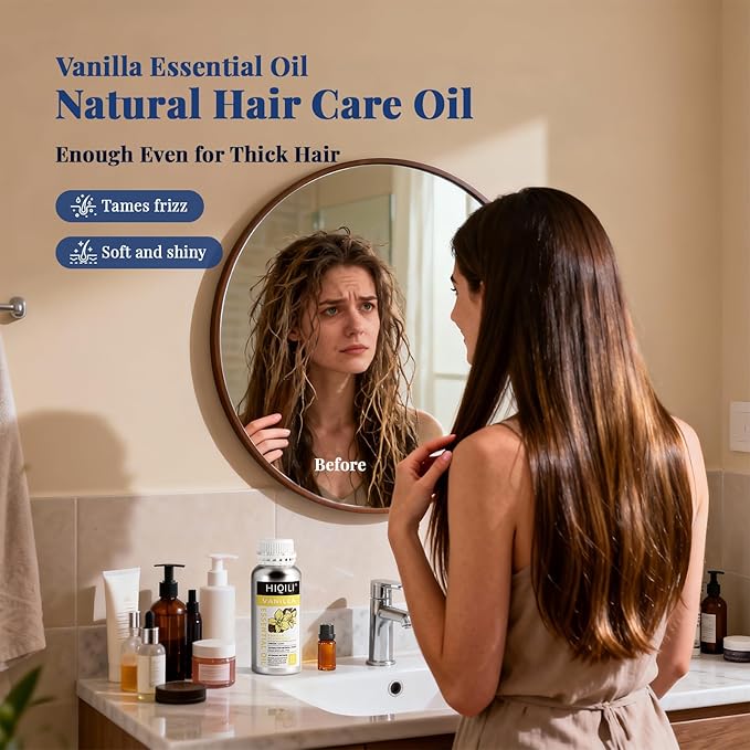 HIQILI Vanilla Essential Oil Bulk, Strong Scent for Candle Soap Making