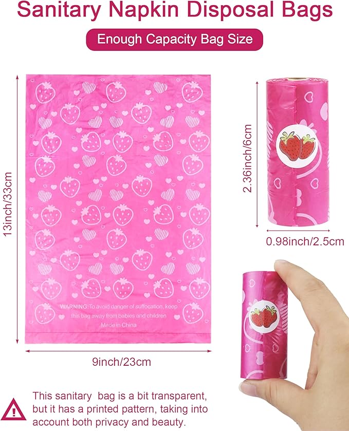 150 Pcs Sanitary Napkin Disposal Bags, ArtCute Sanitary Pad Disposable Bags Personal Care Tampons Disposal Trash Bag for Sanitary Women Privacy Handling Diaper Bag