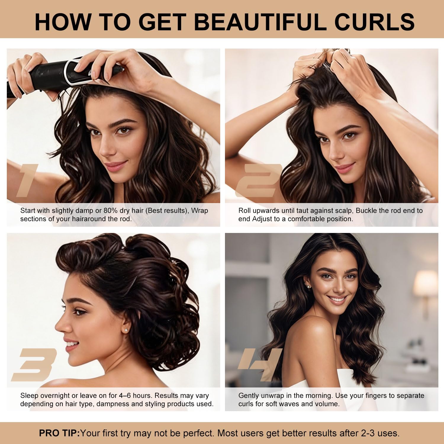 Togayu Heatless Curls Overnight Hair Care Set - Jumbo Velvet Hair Curlers